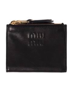 Маленький женский кошелек из кожи наппа черный Miu miu