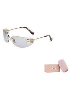 Солнечные очки с логотипом, Gold Miu miu