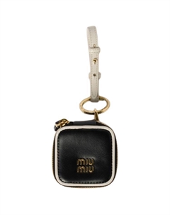 Женская сумка из телячьей кожи черно-белого цвета, Black & Chalk White Miu miu