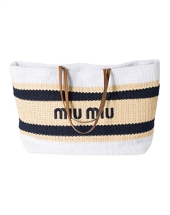 Хлопковая сумка-шопер Miu miu