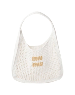 Сумка-сердце из смесовой ткани с рафией Miu miu