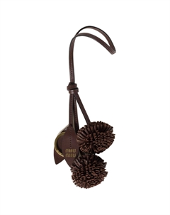 Кожаный кулон женский коричневый, Brown Miu miu