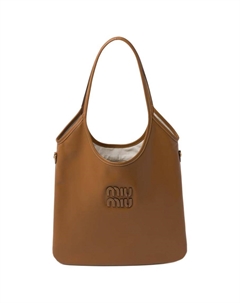 Кожаная сумка-шоппер Miu miu
