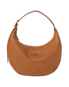 Кожаная женская сумка через плечо коньячного цвета Miu miu