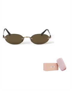 Солнцезащитные очки овальной формы Eyewear Oval Frame, Gold Miu miu