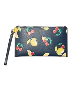 Полиуретановый клатч с полиэстеровой ручкой женский морской синий Michael kors