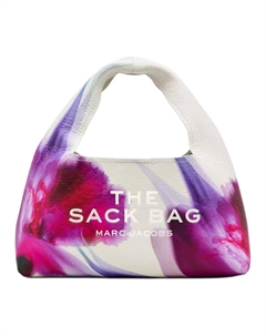 Кожаная мини-сумка женская бело-розово-фиолетовая Marc jacobs