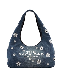 Сумка-мешок из джинсы индиго с пайетками в виде ромашек Marc jacobs