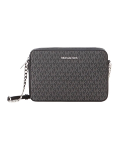 Кожаная сумка для фотоаппарата через плечо среднего размера черная женская Michael kors