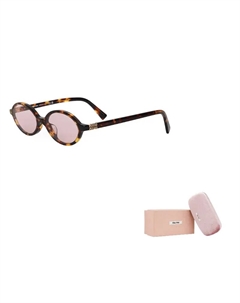 Ацетатные овальные солнцезащитные очки унисекс в черепаховом цвете, Tortoiseshell Miu miu
