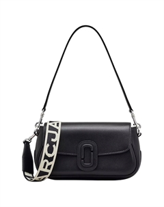 Гладкая кожаная портативная сумка через плечо унисекс черная Marc jacobs