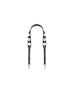 Кожаный наплечный ремень для сумки женский черно-белый Michael kors