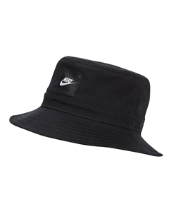 Хлопковая плетеная шляпа-ведро детская черная, Black Nike