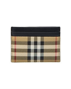 Винтажный клетчатый кожаный картхолдер Burberry
