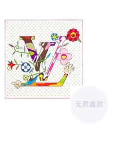 Квадратный шарф Takashi Murakami Monogram Superflat, Beige Louis vuitton