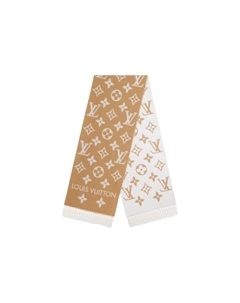 Шерстяной вязаный шарф женский разноцветный, Brown Louis vuitton