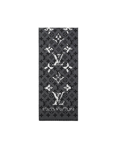 Шерстяной вязаный шарф унисекс, Black White Louis vuitton