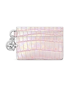 Женский картхолдер из крокодиловой кожи серебристо-розовый Louis vuitton