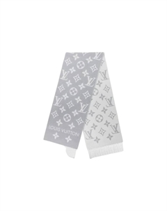 Шерстяной вязаный шарф женский разноцветный, Gray Louis vuitton