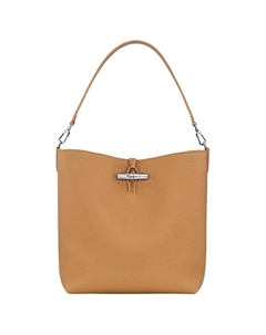 Кожаная сумка-хобо Le Roseau для женщин в цвете грецкий орех Longchamp