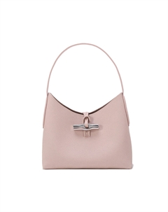 Кожаная сумка через плечо мини женская мягкая розовая Longchamp