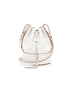 Кожаная сумка баллон ведро мешок на шнурке плечевая сумка через плечо малый размер женская белая Loewe