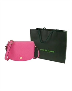 Кожаная сумка через плечо мини женская розовая Longchamp