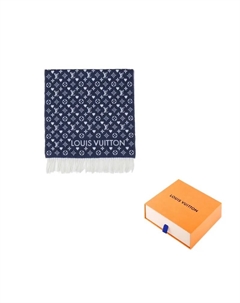 Кашемировый шовный шарф, Blue Louis vuitton