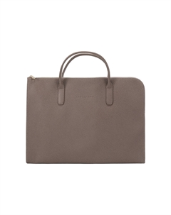 LONGCHAMP Кожаный портфель унисекс тауп-серый Longchamp