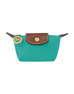 Кожаный клатч-кошелёк Le Pliage с отделкой из коровьей кожи женский бирюзовый, Turquoise Longchamp