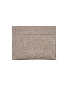 Кожаный картхолдер Фулонне женский серый, Gray Longchamp