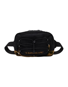 Полиэстеровый поясной рюкзак мужской синий черный, Black A bathing ape®