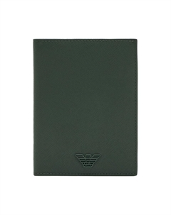 Полиуретановый картхолдер мужской классический лесной зелёный Emporio armani