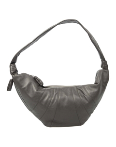 Большая женская сумка через плечо из овчины тёмно-коричневого цвета Lemaire