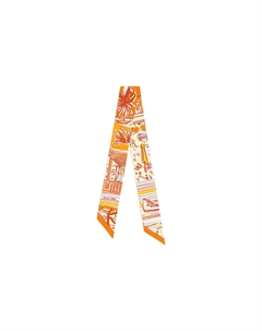 HERMES Шёлковый шарф Твилли женский оранжевый, Orange Hermès