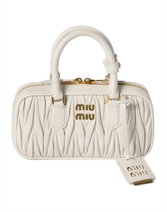 Сумка через плечо Arcadie Series из кожи, миниатюрная женская сумка белого цвета Miu miu