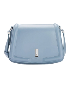 Кожаная седельная сумка через плечо женская голубая Hugo boss