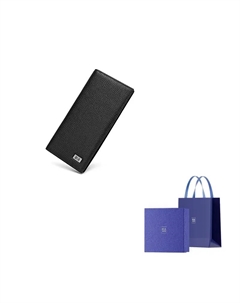 Кожаный кошелек с денежным зажимом и кожаной клипсой унисекс черный, Black Hla