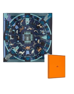 HERMES Шёлковый шарф, Marine Blue Hermès