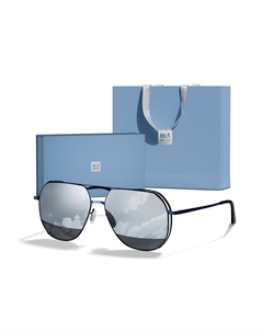 Авиаторские солнцезащитные очки из сплава Unisex, Blue Frame Mercury[Blue Rhythm Minimalist Luxury Box] Hla