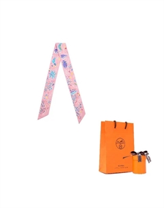 HERMES Шёлковый шарф женский розовый, Pink Hermès