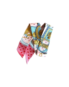 HERMES Шёлковый шарф женский розовый, Pink Hermès