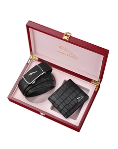 Кожаный ремень из оленьей кожи и кожаный бумажник, Deerskin belt + deerskin wallet set Jaguar