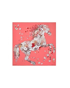 HERMES Шёлковый шарф, Lipstick Pink/Dark Pink/Cream Hermès