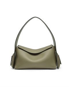 Синтетическая кожаная женская сумка через плечо черная бежевая серо-зеленая, Gray Green Jaguar