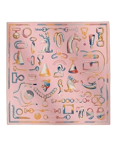 HERMES Шелковый шаль женский розовый, Pink Hermès