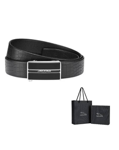 Мужской кожаный ремень из коровьей кожи шириной 3.4 см, Black Jaguar