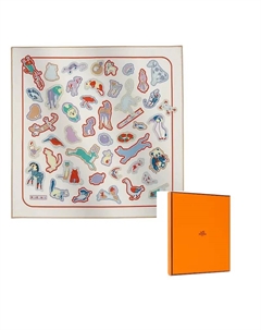 HERMES Шёлковый шарф женский белый, White Hermès