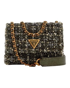 Мягкая шерстяная сумка через плечо миниатюрная женская зеленая, Green Guess