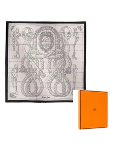 HERMES Шёлковый шарф из тутового шёлка унисекс белый, White Hermès